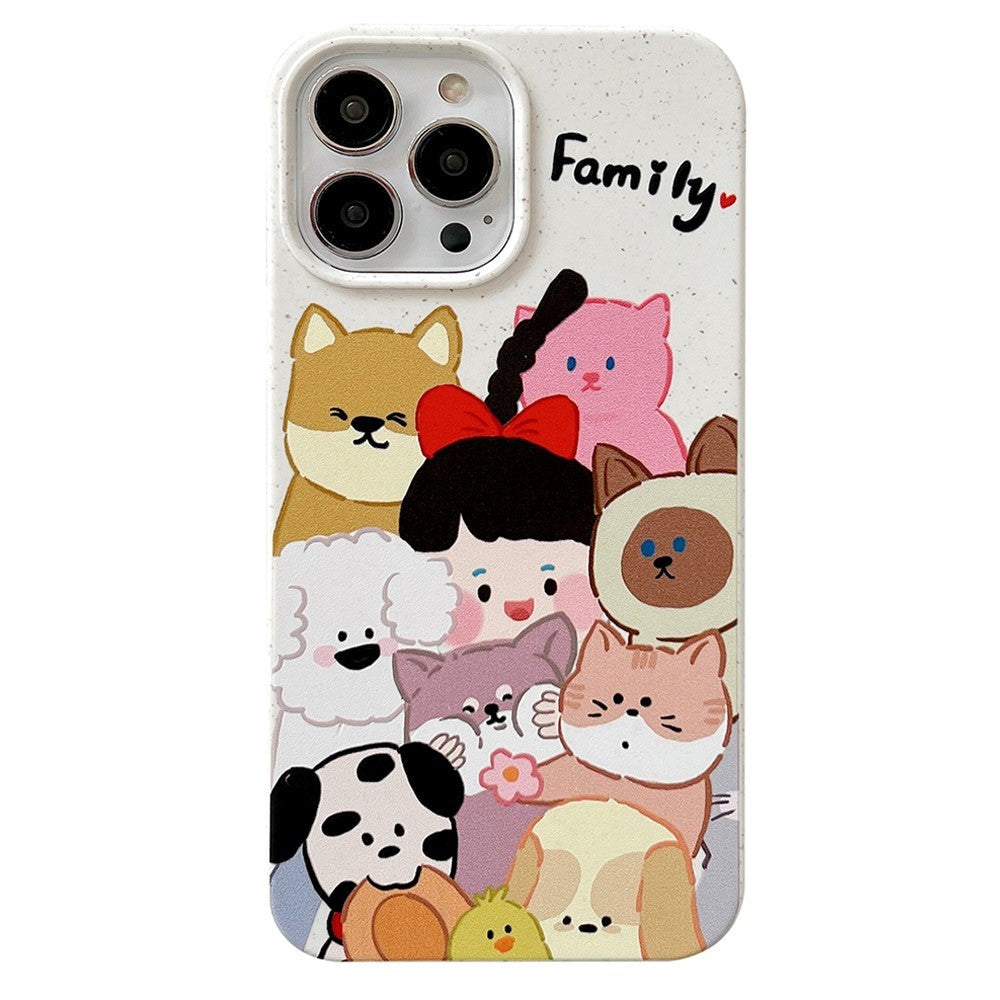 iPhone 13 Pro Flexible Plastic Case w. Motif - Child with Pets