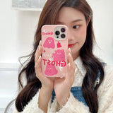 iPhone 13 Pro Flexible Plastic Case w. Motif - Pink Ghosts