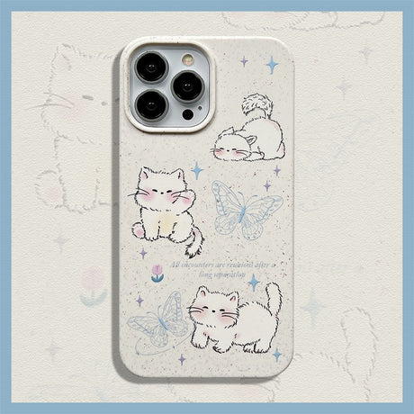 iPhone 13 Pro Flexible Plastic Case w. Motif - Butterflies and Cats