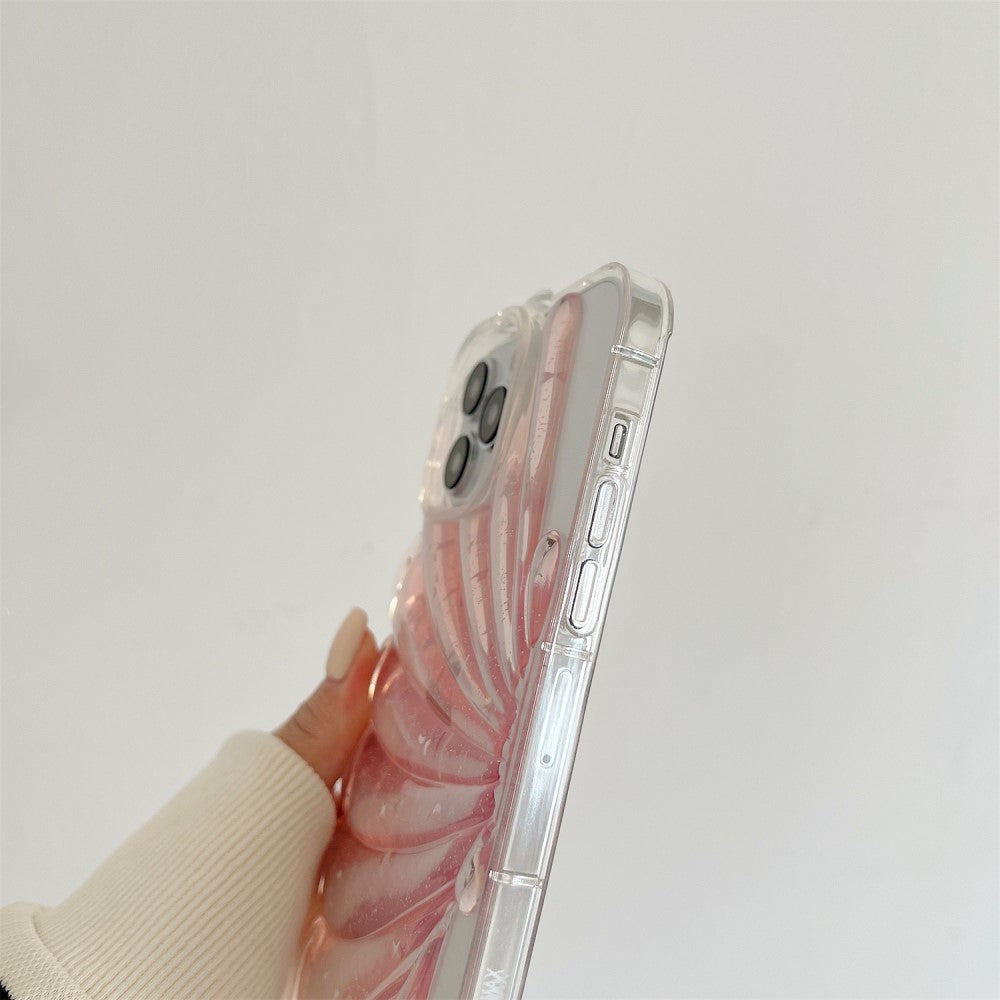 iPhone 13 Pro 3D Plastic Case Flexible with Seashell / Transparent - Pink