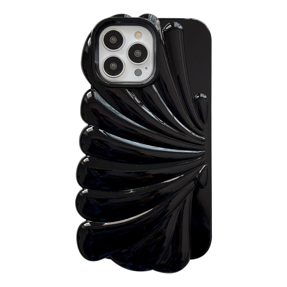 iPhone 14 Pro Flexible Case - Seashell Design - Black