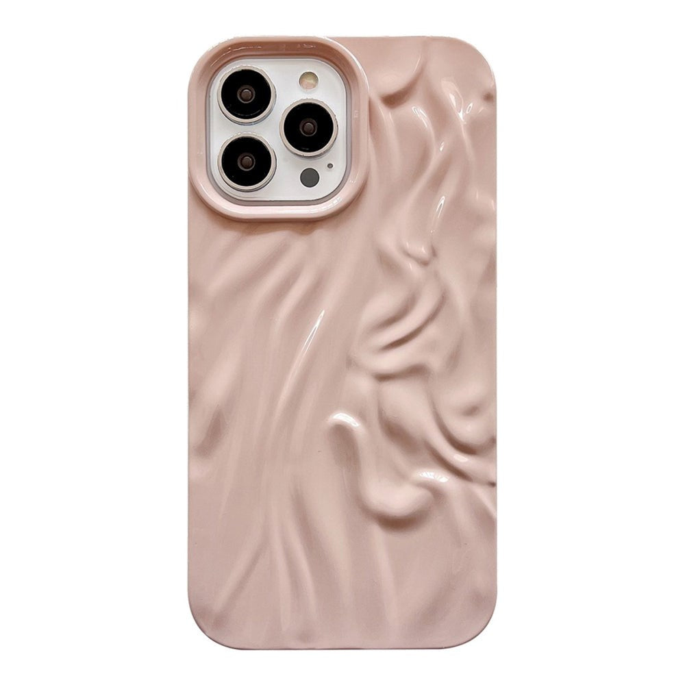 iPhone 14 Pro Flexible Case - Wavy Design - Pink