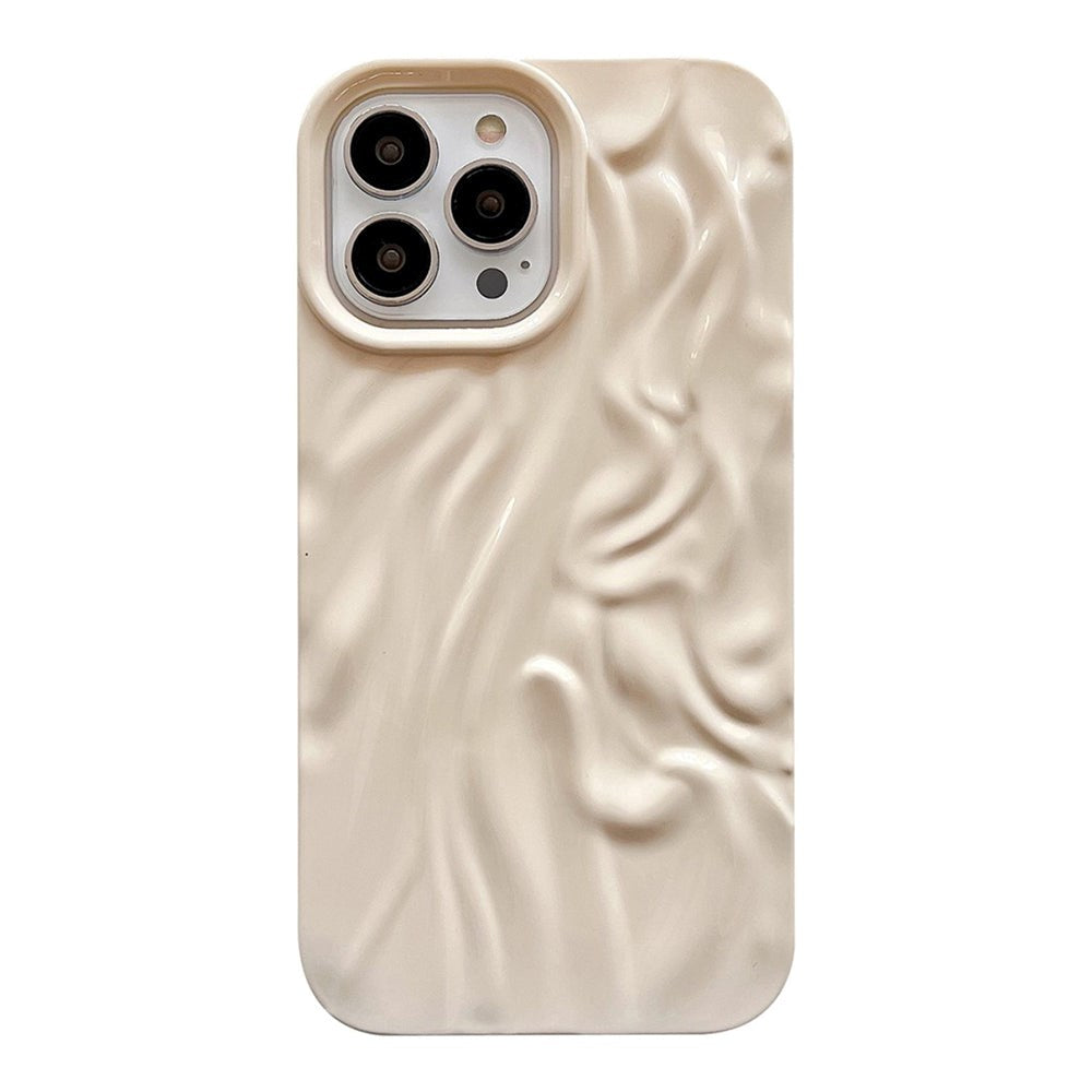 iPhone 13 Pro Flexible Case - Wavy Design - Beige