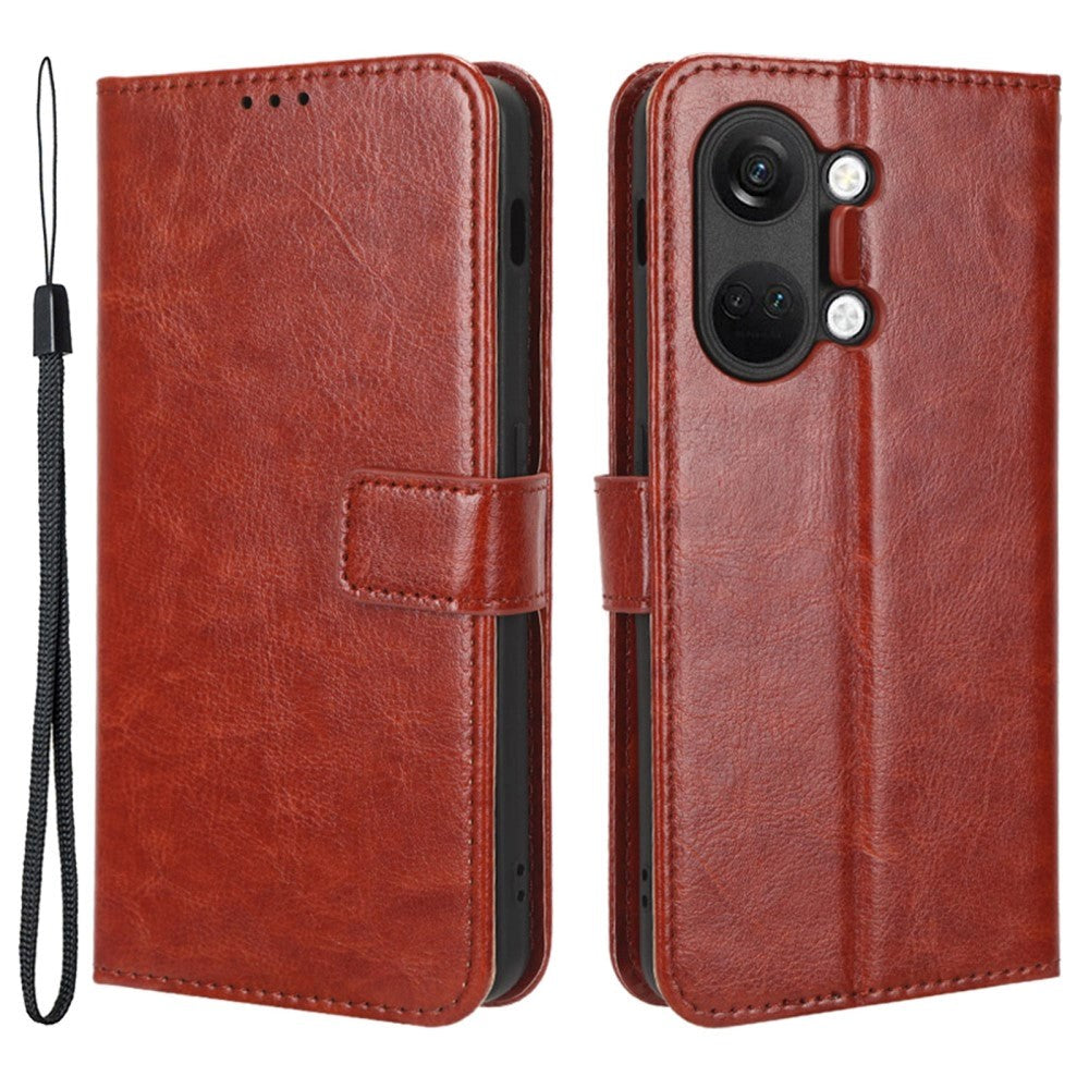 OnePlus Nord 3 (5G) Leather Flip Case with Wallet and Strap - Brown