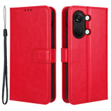 OnePlus Nord 3 (5G) Leather Flip Case with Wallet and Strap - Red