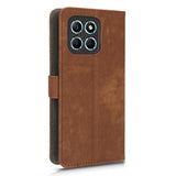 Honor 70 Lite Leather Flip Case with Wallet and Strap - Brown