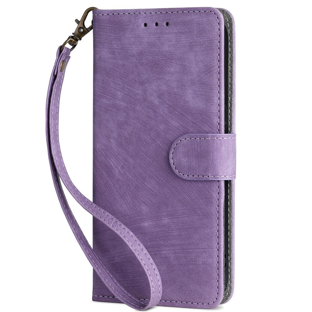 Honor 70 Lite Leather Flip Case with Wallet and Strap - Purple