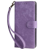 Honor 70 Lite Leather Flip Case with Wallet and Strap - Purple