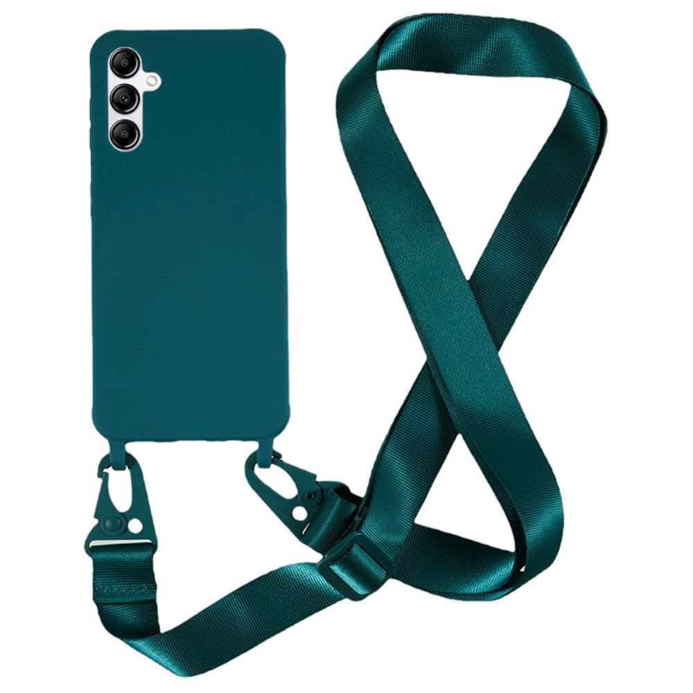 Samsung Galaxy A14 (5G) Flexible Plastic Case with Strap - Dark Green