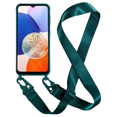 Samsung Galaxy A14 (5G) Flexible Plastic Case with Strap - Dark Green