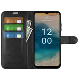 Nokia G22 Litchi Leather Case w. Wallet - Black