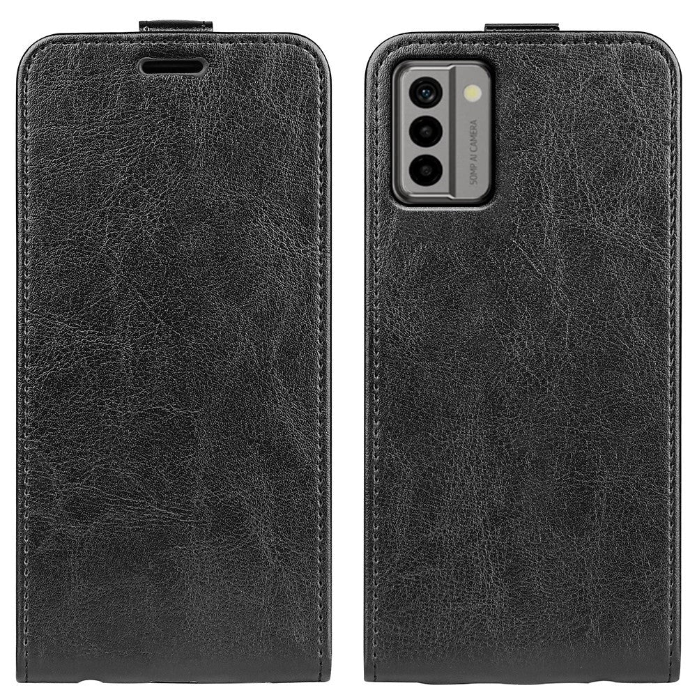 Nokia G22 Vertical Flip Leather Case w. Card Holder - Black