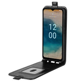 Nokia G22 Vertical Flip Leather Case w. Card Holder - Black