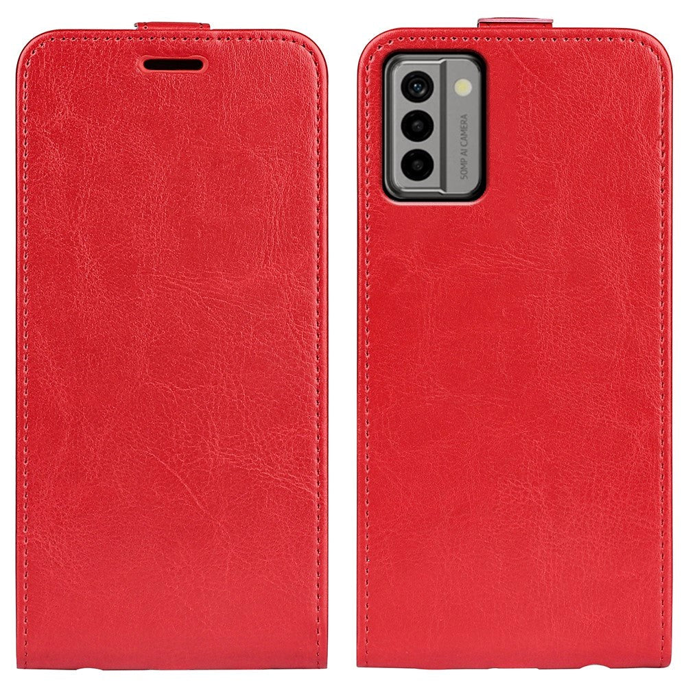 Nokia G22 Vertical Flip Leather Case w. Card Holder - Red