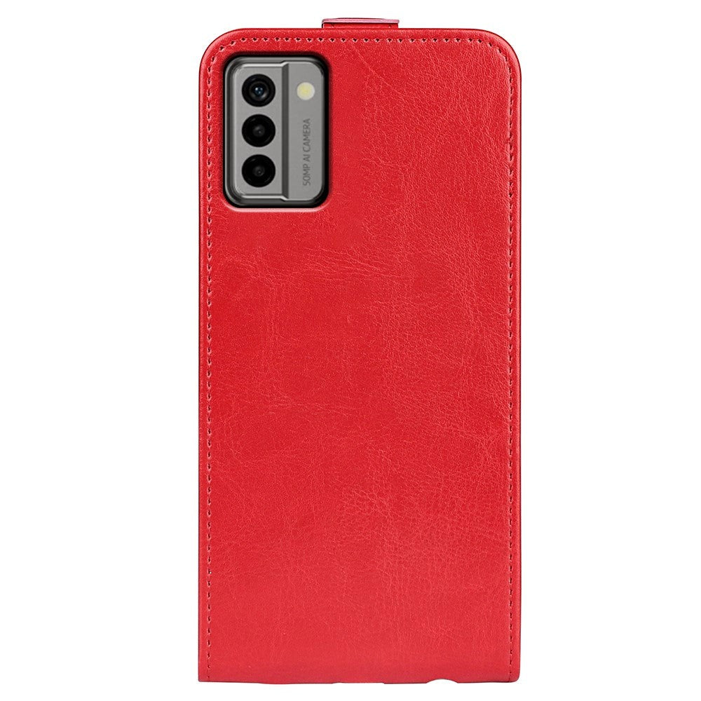 Nokia G22 Vertical Flip Leather Case w. Card Holder - Red