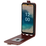 Nokia G22 Vertical Flip Leather Case w. Card Holder - Brown