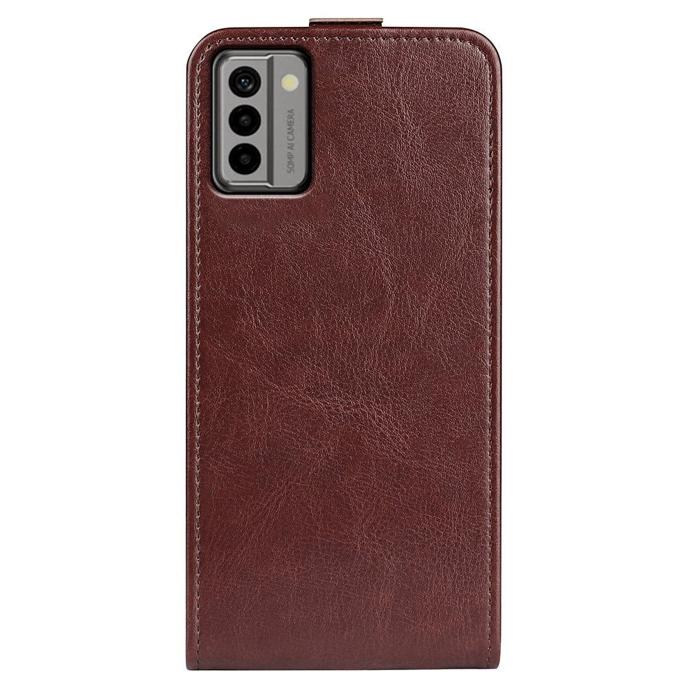 Nokia G22 Vertical Flip Leather Case w. Card Holder - Brown