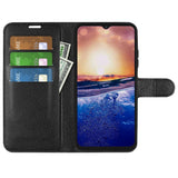 TCL 40R 5G Litchi Leather Flip Cover w. Wallet - Black