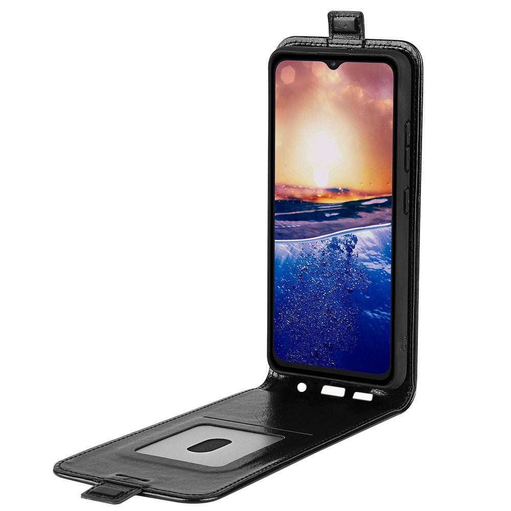 TCL 40R 5G Vertical Leather Flip Case w. Card Holder - Black