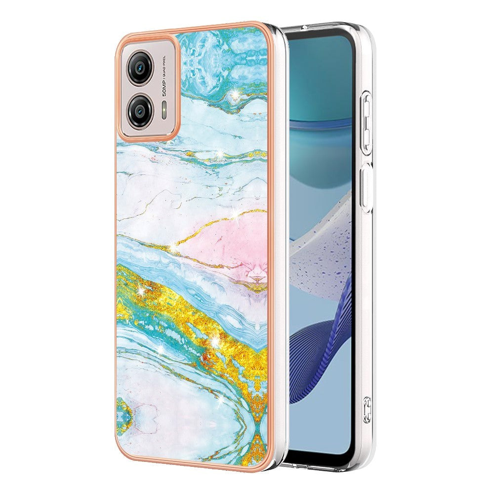 Motorola Moto G53 / G23 / G13 Hybrid Plastic Case - Blå Marble