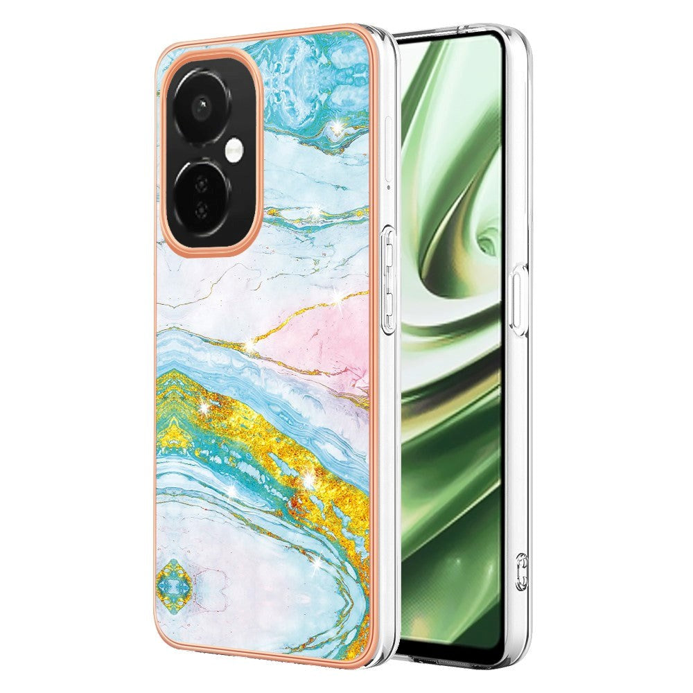 OnePlus Nord CE 3 Lite (5G) Hybrid Plastic Case - Turquoise / Gold Marble