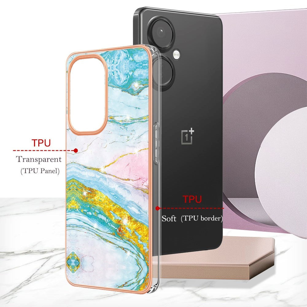 OnePlus Nord CE 3 Lite (5G) Hybrid Plastic Case - Turquoise / Gold Marble