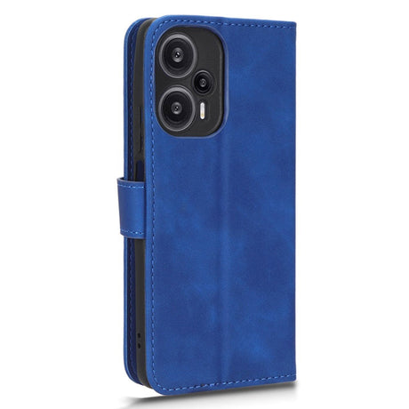 Xiaomi Poco F5 Leather Flip Case with Wallet and Stand Function - Blue