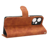 Xiaomi Poco F5 Leather Flip Case with Wallet and Stand Function - Brown