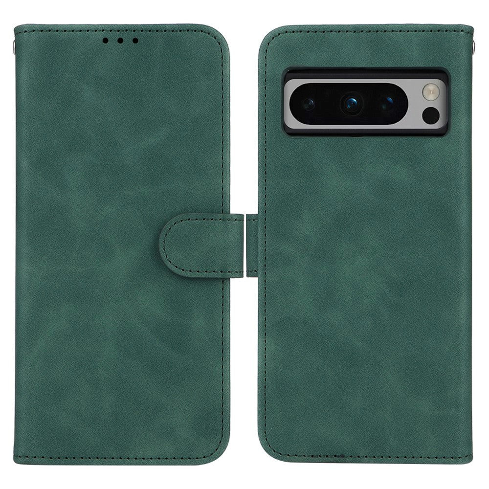 Google Pixel 8 Pro Leather Flip Case with Wallet and Stand Function - Green