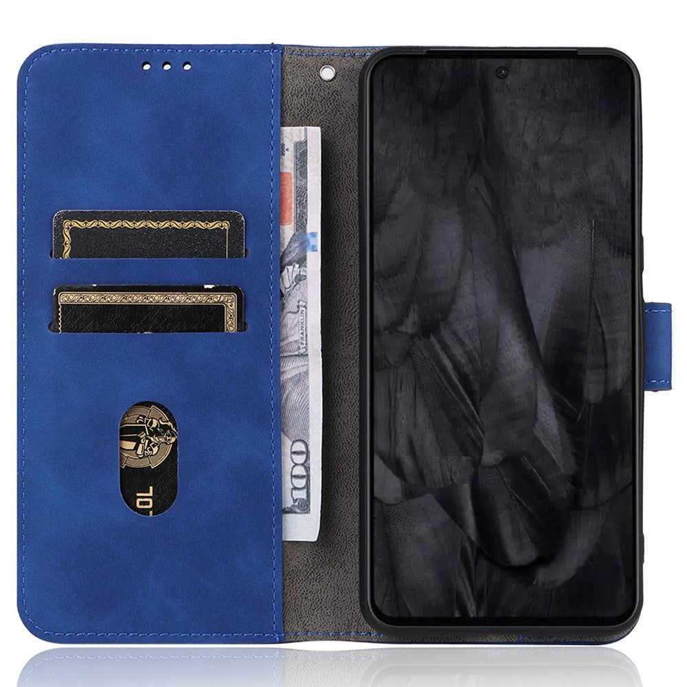 Google Pixel 8 Pro Leather Flip Case with Wallet and Stand Function - Blue