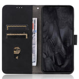 Google Pixel 8 Pro Leather Flip Case with Wallet and Stand Function - Black