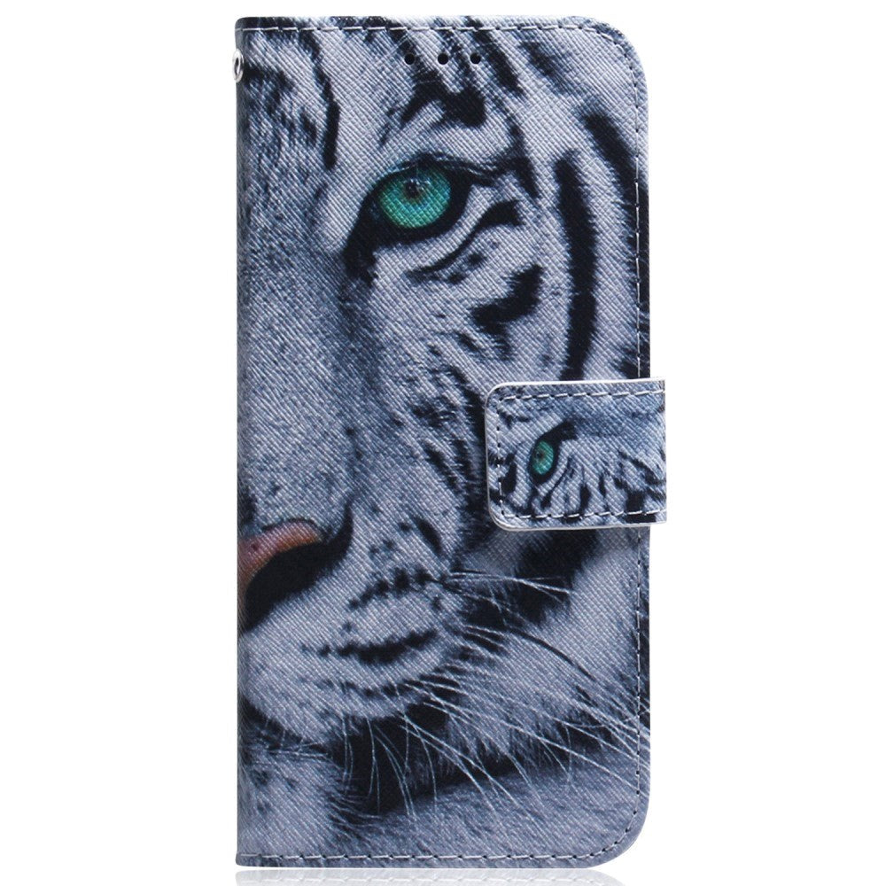 Google Pixel 8 Leather Wallet Case w. Print - Tiger