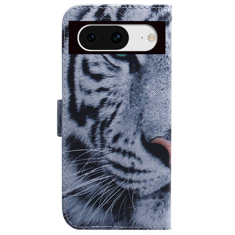 Google Pixel 8 Leather Wallet Case w. Print - Tiger