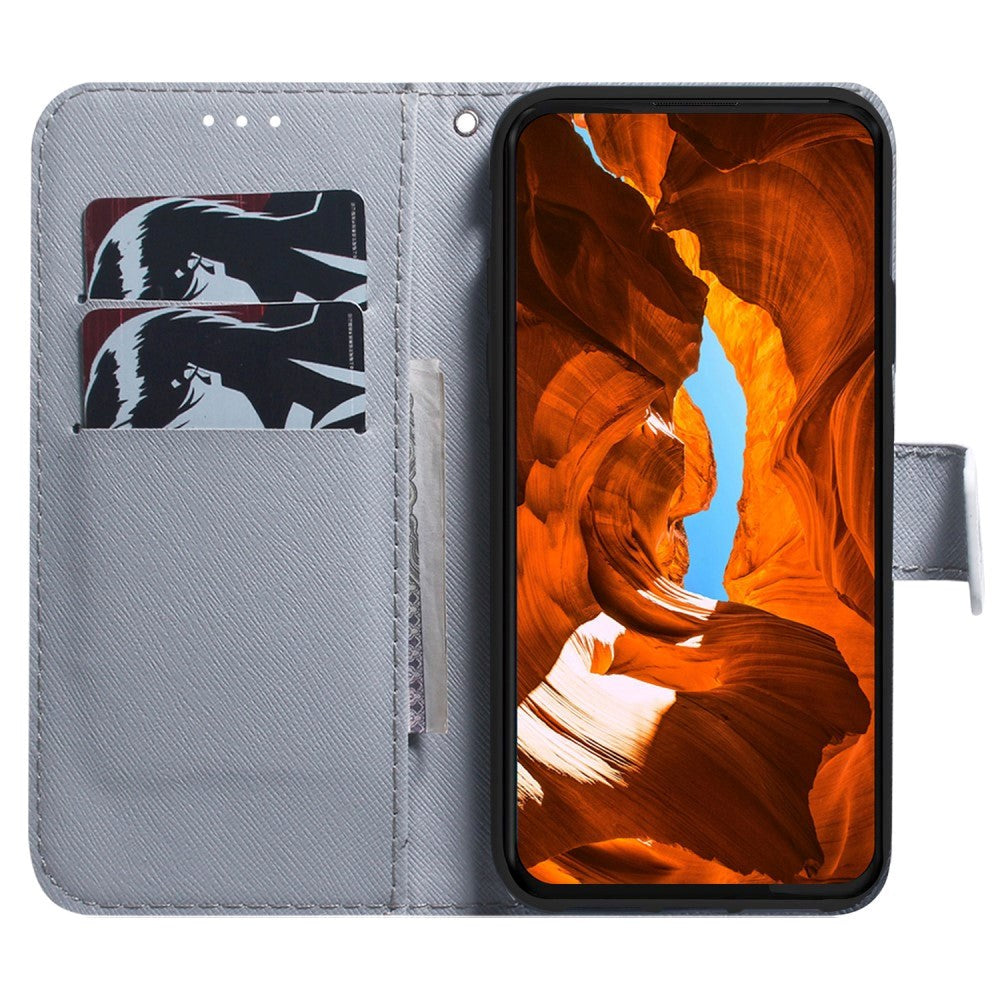 Google Pixel 8 Leather Wallet Case w. Print - Wolf