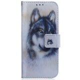 Google Pixel 8 Leather Wallet Case w. Print - Wolf