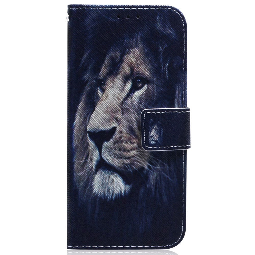 Google Pixel 8 Leather Wallet Case w. Print - Lion