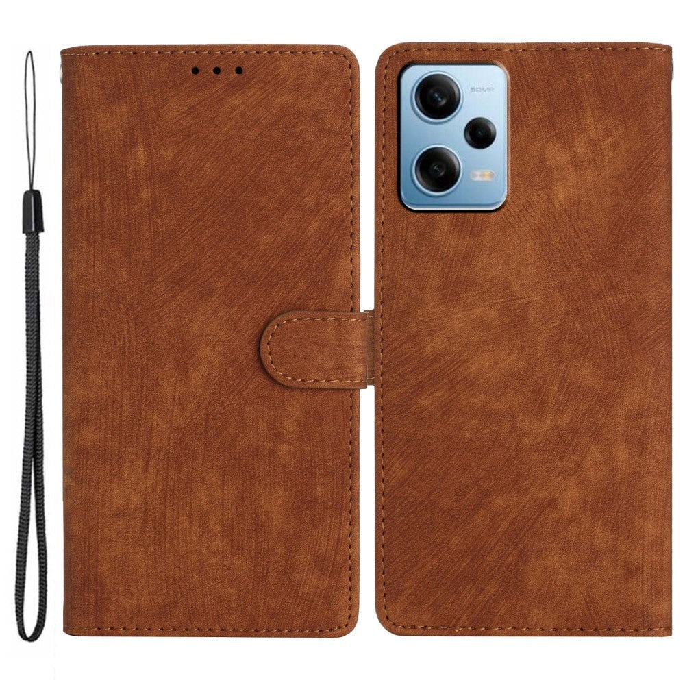 Xiaomi Redmi Note 11 Pro Leather Flip Case with Wallet and Strap - Brown