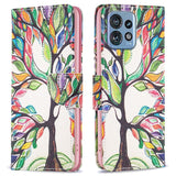 Motorola Edge 40 Pro Leather Wallet Case w. Print - Colorful Tree