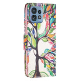 Motorola Edge 40 Pro Leather Wallet Case w. Print - Colorful Tree