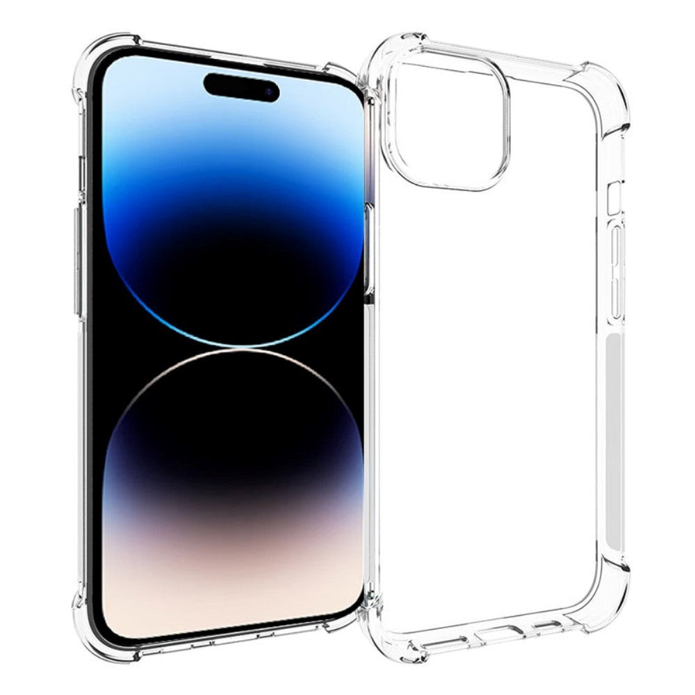 iPhone 15 Plus Shock-Proof Flexible Plastic Case - Transparent