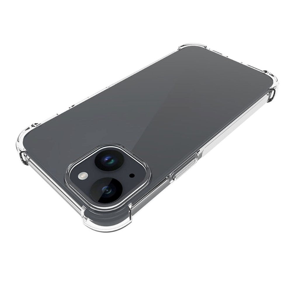 iPhone 15 Plus Shock-Proof Flexible Plastic Case - Transparent