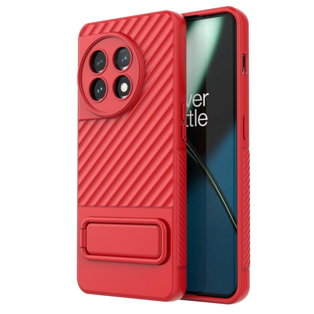 OnePlus 11 Rugged Plastic Case w. Kickstand - Red