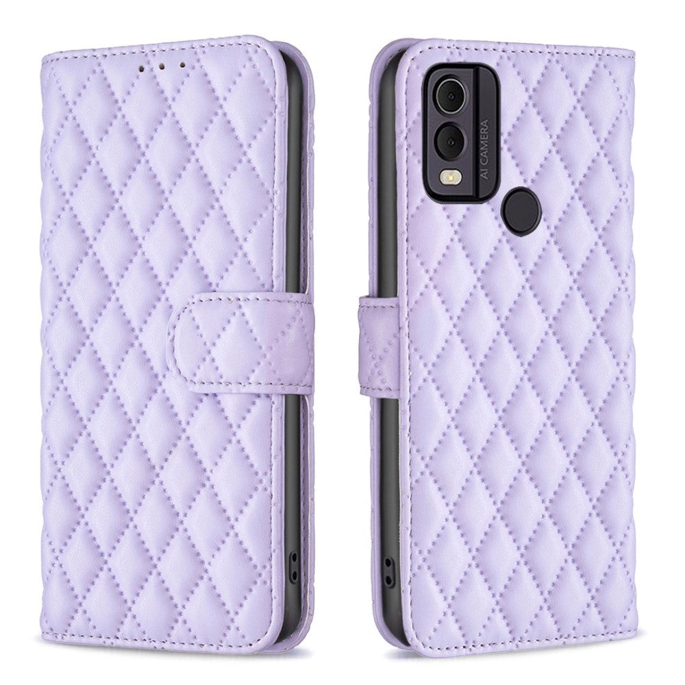 Nokia C22 Soft Leather Flip Cover w. Cardholder and Stand Function - Purple