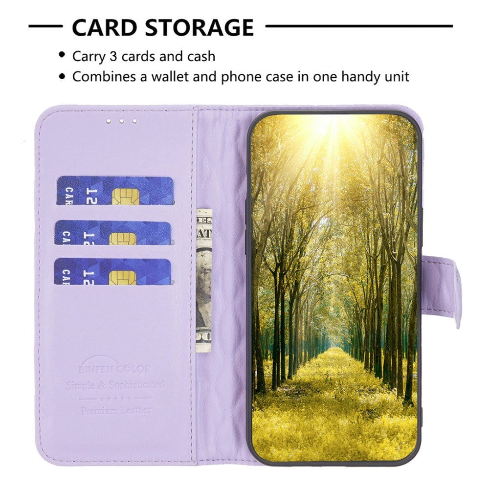 Nokia C22 Soft Leather Flip Cover w. Cardholder and Stand Function - Purple