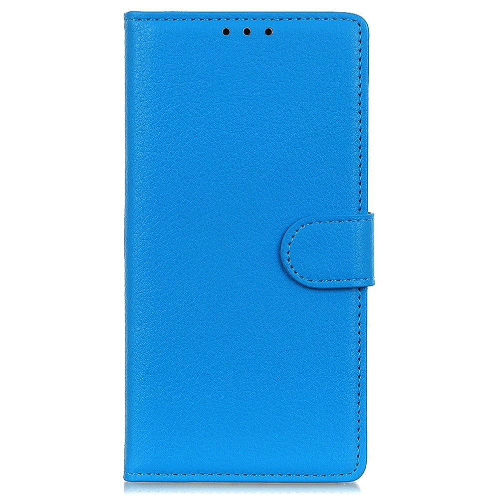 Google Pixel 8 Pro Litchi Leather Case w. Wallet - Blue