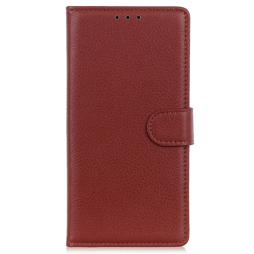 Google Pixel 8 Pro Litchi Leather Case w. Wallet - Brown