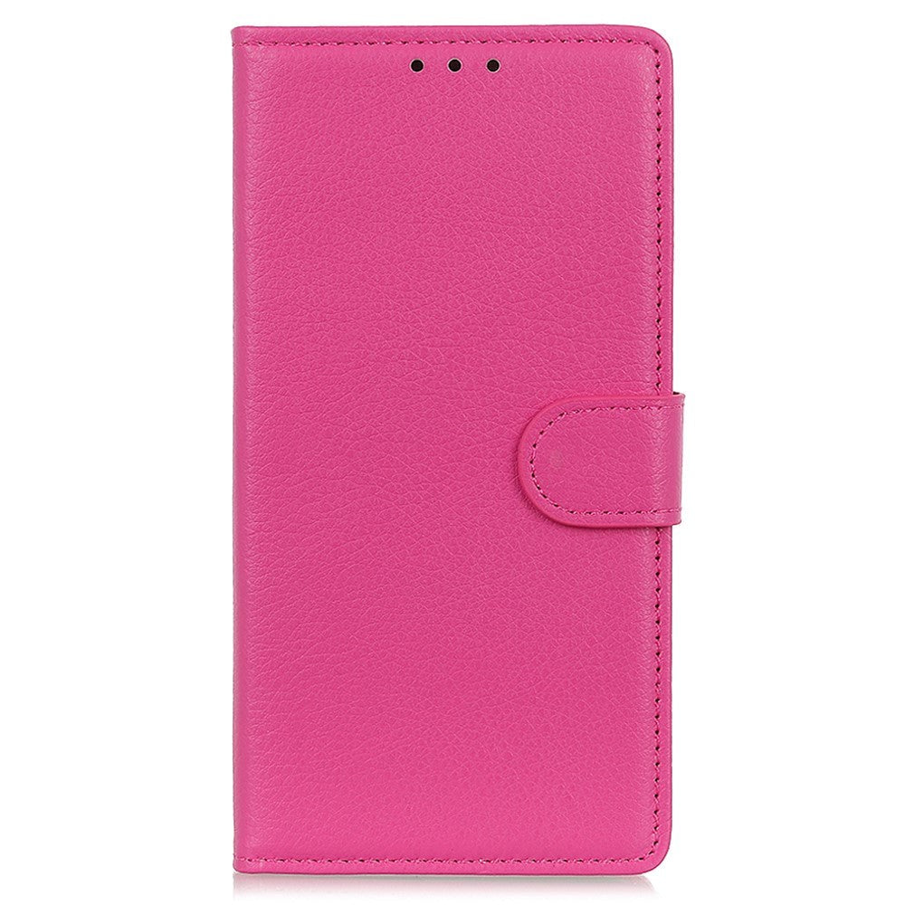 Google Pixel 8 Pro Litchi Leather Case w. Wallet - Pink