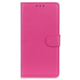 Google Pixel 8 Pro Litchi Leather Case w. Wallet - Pink