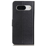 Google Pixel 8 Litchi Leather Case w. Wallet - Black