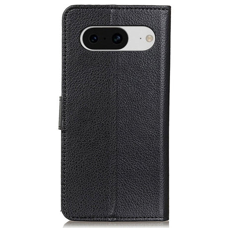 Google Pixel 8 Litchi Leather Case w. Wallet - Black